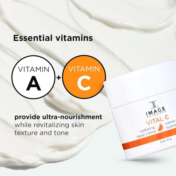 IMAGE Skincare, VITAL C Hydrating Repair Crème, Face Night Cream Moisturizer with Hyaluronic Acid, for Dry Skin