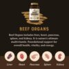 HEART & SOIL Beef Organs Complex — Grass Fed Liver, Heart, Kidney, Pancreas, and Spleen for Complete Nose to Tail Nutrition (180 Capsules)