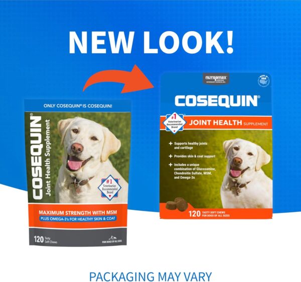 Cosequin Joint Health Supplement for Dogs - With Glucosamine, Chondroitin, MSM, and Omega-3's, 120 Soft Chews