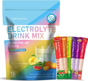 Electrolytes Powder Packets - Sugar Free, Naturally Flavored, 10 Electrolyte & Vitamins Electrolyte Drink Mix - Variety Pack 6 Flavors, Keto Friendly, Vegan, Non- GMO, 18 Packets