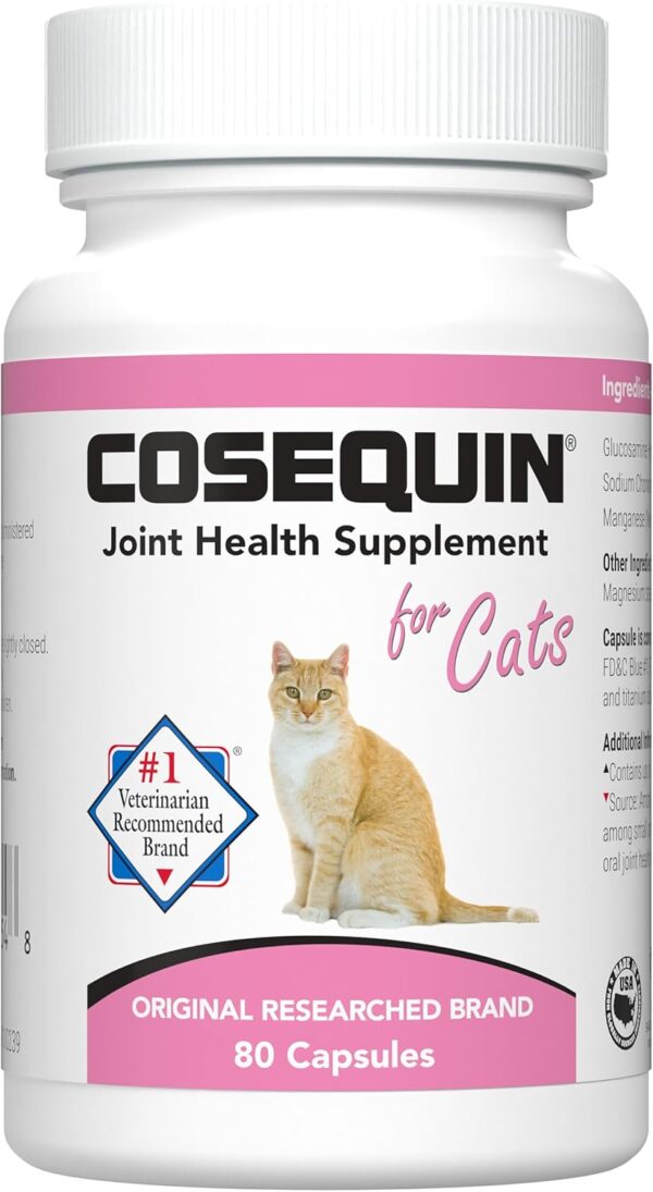 Nutramax Laboratories Cosequin Joint Health Supplement for Cats - With Glucosamine and Chondroitin, 80 Capsules