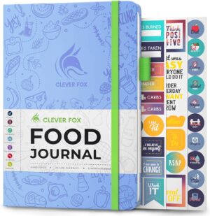 Clever Fox Food Journal - Daily Food Diary, Meal Planner to Track Calories & Nutrients, Weight Tracker Notebook, A5 (Light Blue)