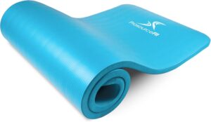 ProsourceFit Extra Thick Yoga and Pilates Mat ½” (13mm) or 1" (25mm), 71-inch Long High Density Exercise Mat with Comfort Foam and Carrying Strap, Grey