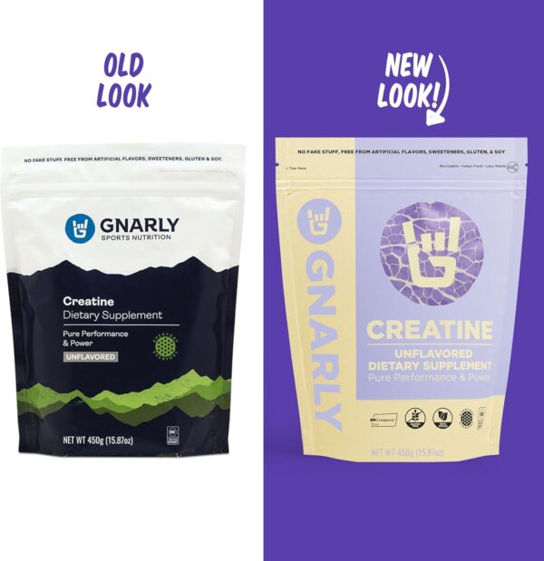 Gnarly Nutrition Creatine Powder - Creapure, Vegan Supplement, NSF Sport Certified, Optimized Recovery, Sports Nutrition, 5g Creatine Monohydrate, Unflavored (15.87oz)