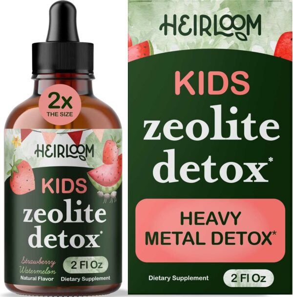 Zeolite Detox for Kids | Heavy Metal Detox | Methyl Vitamin B12, C and D3 for added Energy, Immune, and Focus | 2 oz liquid drops (60 Servings) | Parasite Cleanse | No Preservatives, Vegan, Non-GMO