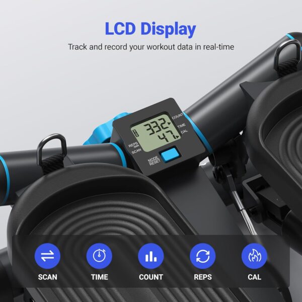 MERACH Mini Stepper for Exercise, Twist Stair Stepper 330LBS Capacity, Stepper Exercise Equipment with Resistance Bands for Full Body Workout at Home