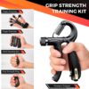 Grip Strength Trainer Kit (5 Pack) with Hand Grip Strengthener Electronic Counting, Forearm Strengthener, Finger Exerciser, Stress Relief Ball, and Forearm Workout Ring for Hand Therapy Forearm Strength Training