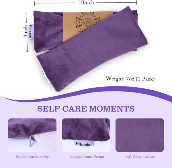 Hihealer Lavender Eye Pillow, Weighted Mask for Sleep, Yoga, Meditation, Aromatherapy Moist Heat Mask Relaxation Gifts for Women and Moms (Purple)