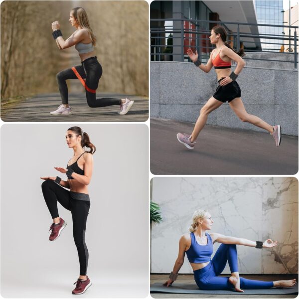 Pilates Wrist ＆ Ankle Weights for Women 1 Pair (1lb/2lb/4lb) Adjustable Wrist Weights to Increase Training Intensity, Yoga Pilates, Dance Ballet, Walking, Running