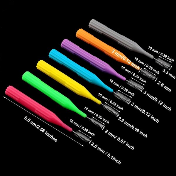 Patelai 100 Pieces Braces Brush for Cleaner Interdental Brush Toothpick Dental Flossing Head Oral Hygiene Flosser Tooth Cleaning Tool (Stylish Colors)