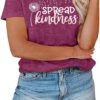 71AI32aQm2L._AC_SL1500_.jpg Spread Kindness T Shirt for Women Summer Dandelion Graphic Tees Casual Funny Sayings Letter Printed Cute Shirts Tops