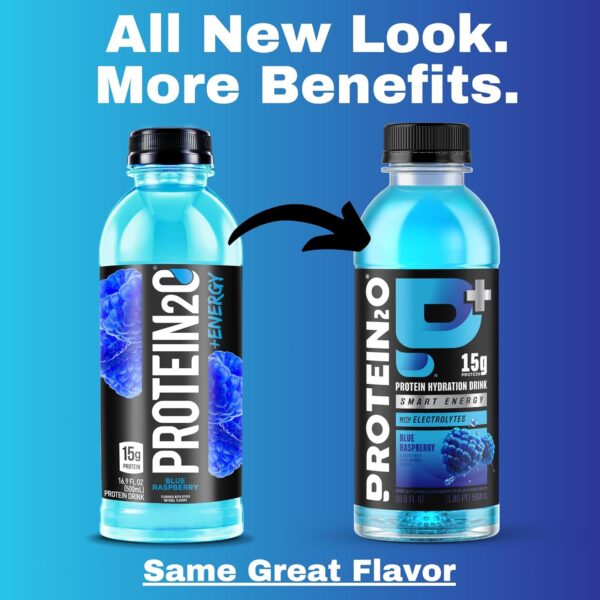 Protein2o 15g Whey Protein Isolate Infused Water Plus Caffeine, Sugar Free Energy Drink, Ready To Drink, Gluten Free, Lactose Free, Energy Variety Pack, 16.9 oz Bottle (12 Count)