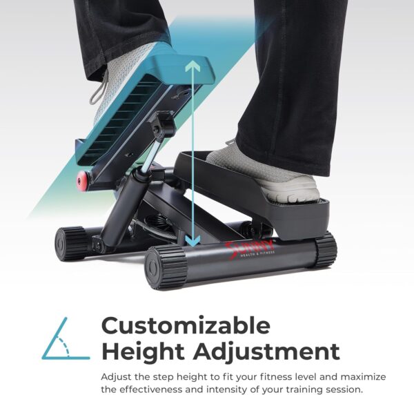 Sunny Health & Fitness Mini Steppers for Exercise at Home, Stair Step Workout Machine with Optional Resistance Bands, Full Body Cardio Equipment, Optional Free SunnyFit App Connection Smart Stepper