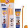 Arm & Hammer for Pets Tartar Control Kit for Dogs | Contains Toothpaste, Toothbrush & Fingerbrush | Reduces Plaque & Tartar Buildup | Safe for Puppies, 3-Piece , Beef Flavor