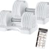 Adjustable Dumbbell 12.5/25lb Set of 2 or Single Unit Piece Weight Training Fitness Exercise Body Workout 5 in 1 for Home Gym Beginners Woman