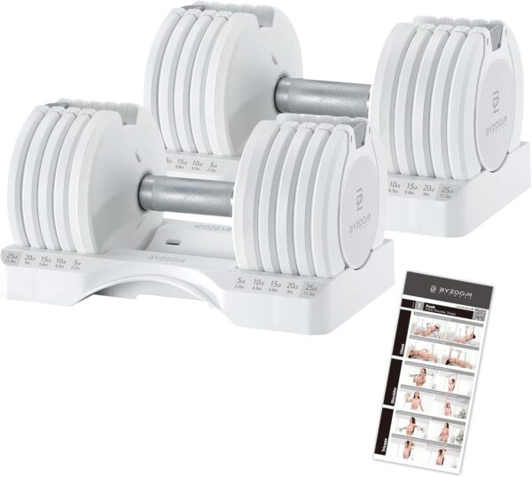 Adjustable Dumbbell 12.5/25lb Set of 2 or Single Unit Piece Weight Training Fitness Exercise Body Workout 5 in 1 for Home Gym Beginners Woman