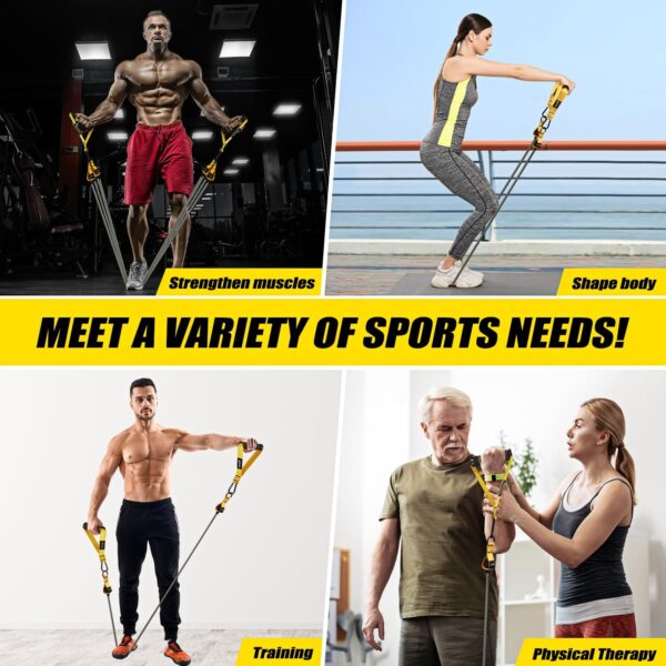 Resistance Bands, 350lbs/450lbs Heavy Exercise Bands with Handles, Workout Bands Set for Working Out Men, Fitness Weight Bands for Strength Training, Stretching, Slim, Physiotherapy