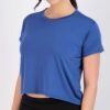 Real Essentials 5 Pack: Women's Dry Fit Crop Top - Short Sleeve Crew Neck Stretch Athletic Tee (Available in Plus Size)