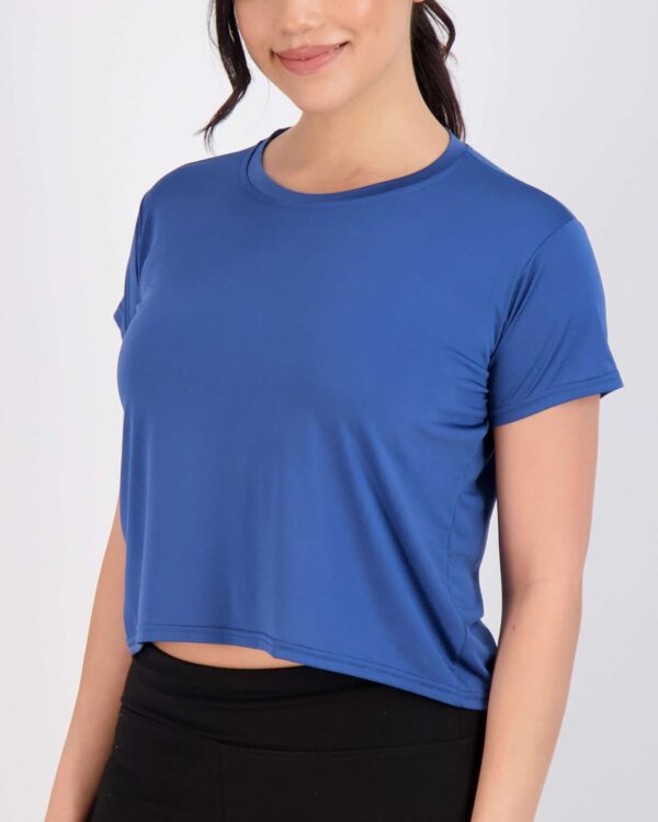 Real Essentials 5 Pack: Women's Dry Fit Crop Top - Short Sleeve Crew Neck Stretch Athletic Tee (Available in Plus Size)