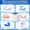 Professional Ultrasonic Retainer Cleaner Retainer Cleaning Machine - 45kHz Ultrasonic Cleaning, Suitable for Denture Mouth Guard Aligner Dental Trays