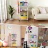 Yoga Mat Storage Rack with Wheels, 3 Tier Home Gym Workout Equipment Organizer for Dumbbells, Kettlebells, Foam Rollers