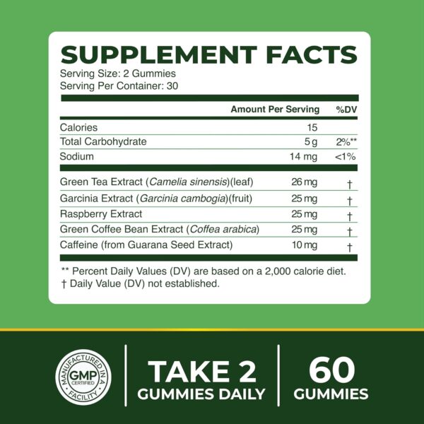 Nobi Nutrition Green Tea Fat Burner Gummies for Weight Loss | Metabolism Boost & Appetite Suppressant with Green Coffee Bean Extract & Garcinia Cambogia | Pills to Burn Belly Fat for Women & Men