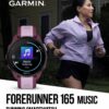 Wearable4U Garmin Forerunner 165 Music Running Smartwatch, Colorful AMOLED Touchscreen, Training Metrics and Recovery Insights Includes PowerPack +Adapters Bundle, Berry/Lilac