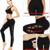 romansong Women's Mesh Leggings Yoga Pants with Pocket, Non See-Through Capri High Waisted Tummy Control 4 Way Stretch