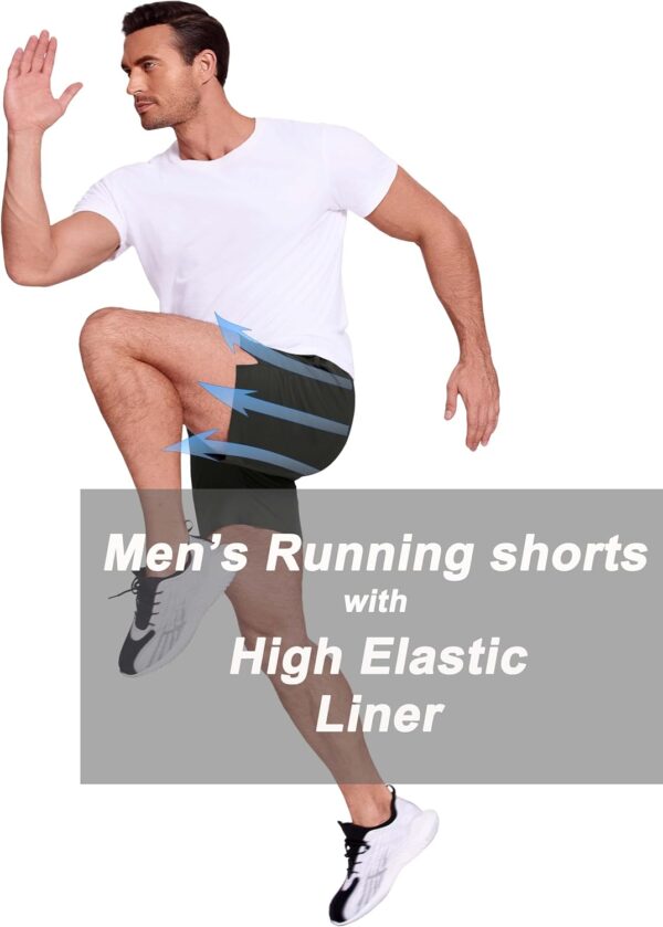 COOFANDY Men's 2 in 1 Running Shorts 2 Pack Athletic Shorts Quick Dry Gym Training Workout Shorts with Pockets