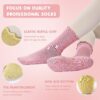Pilates Socks with Grips for Women,3 Pairs Cotton Non Slip Yoga Crew Socks for Barre, Ballet, Dance, Workouts