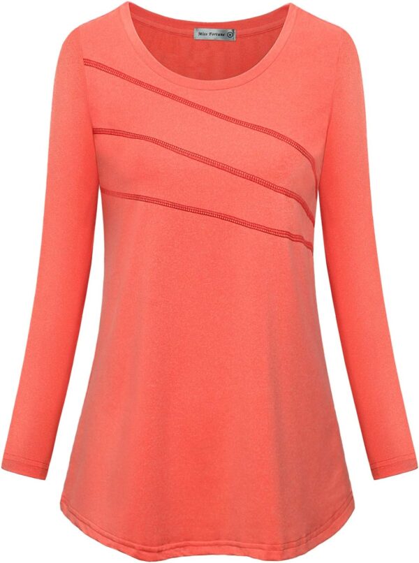 MISS FORTUNE Women's Exercise Tops for Yoga Hiking Running Gym, Moisture Wicking Ladies Workout Clothes, Women Active Shirts