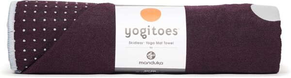 Yogitoes Yoga Mat Towel - Lightweight, Quick Drying Microfiber, Non Slip Skidless Technology, Use in Hot Yoga, Vinyasa and Power, 79 Inch (200cm), Indulge Purple