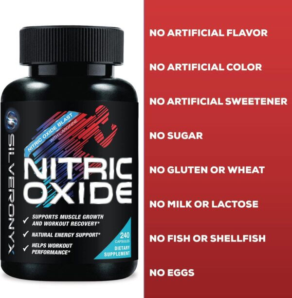 Extra Strength Nitric Oxide Supplement L Arginine 3X Strength - Citrulline Malate, AAKG, Beta Alanine - Premium Muscle Supporting Nitric Booster for Strength & Energy to Train Harder - 240 Capsules