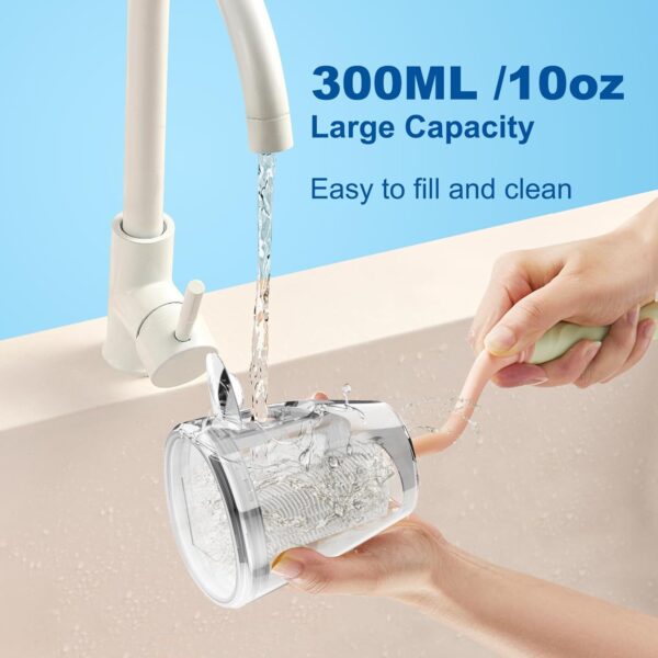 Water Flosser for Teeth, 300ML Cordless Oral Irrigator Rechargeable Dental Flosser Teeth Picks with 5 Modes 5 Jet Tips,IPX7 Waterproof Teeth Cleaner for Braces Gum Care, Home Travel Use