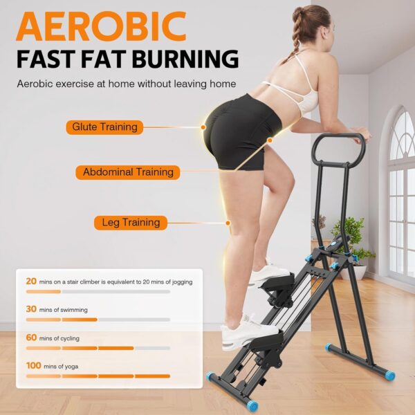 71BEmtiGRL._AC_SL1500_.jpg Stair Stepper for Home,Folding Cardio Stair Climber for Full Body Workout,Vertical Climber Exercise Machine with Adjustable Handlebar,300LBS Capacity