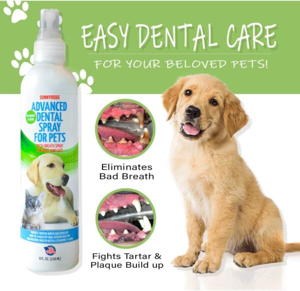 Dog Dental Spray Removes Tartar, Plaque and Freshens Breath Instantly. The Most Advanced Dental Spray for Healthy Teeth, Gums and Oral Health Care for Your Dog, Cat or Pet - 1-8 oz. bottle