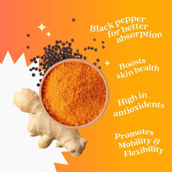 BeLive Turmeric Curcumin with Black Pepper & Ginger - 500 mg of Turmeric and Ginger Supplement for Immune Support, Healthy Skin, and Joint Health - Tropical Flavor | 60 Count