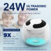 Upgraded Ultrasonic Retainer Cleaner, 45kHz Retainer Cleaner Machine for Denture Cleaner, Retainer Cleaner, Mouth Guard Cleaner, Night Guard Cleaner, Denture Cleaner with 200ML Dental Cleaning Pod