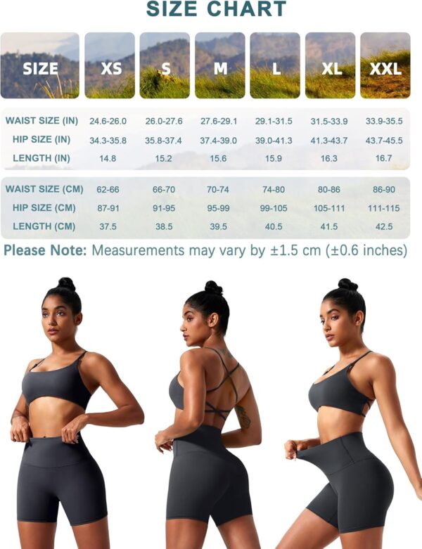 voenxe High Waisted Women Yoga Shorts,Spandex Biker Cycling Short Leggings for Ladies Running Fitness Gym Workout,Soft,2 Pack