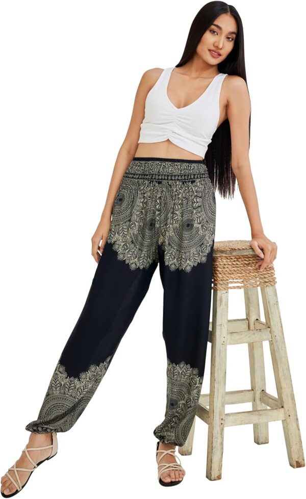 Joob Joob Boho Pants for Women - Hippie Harem Pants Women - Womens Yoga Pants – Comfy Bohemian Flowy Hippie Clothes