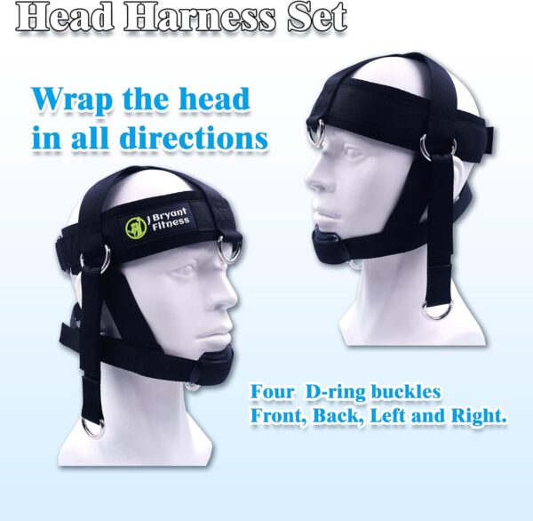 J Bryant Neck Harness Head - Weight Lifting with Resistance Tube Bands - Door Anchor Set Adjustable Neck Training Strap Exercise Equipment
