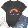 Take A Look Its in A Book T-Shirt Women Cute Book Lover Gift Teacher Shirt Reading Top Funny Letter Print Rainbow Graphic Tee