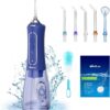 Water Flosser for Teeth, 300ML Cordless Oral Irrigator Rechargeable Dental Flosser Teeth Picks with 5 Modes 5 Jet Tips,IPX7 Waterproof Teeth Cleaner for Braces Gum Care, Home Travel Use