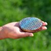Orgonite Crystal Water Charging Plate –Chakra Balancing Coaster and Positive Energy Generator Flower of Life and with 7 Healing Crystals for Spiritual Balance, Meditation, Reiki Gifts(4 Inch Diameter)