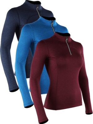 CADMUS Women's Compression Long Sleeve Shirts for Hiking Running Dry Fit Tights
