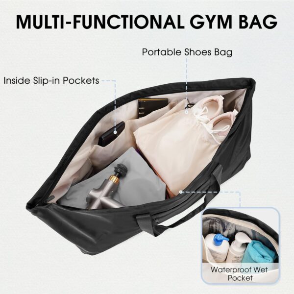 sportsnew Large Yoga Mat Bag with Shoes Compartment and Wet Pocket Ladies Pilates Gym Tote Bag with Yoga Mat Holder Strap for Women Men Workout Carrier Stuff Accessories