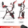 pooboo Folding Exercise Bike, Foldable Fitness Stationary Bike Machine, Upright Indoor Cycling Bike, Magnetic X-Bike with 8-Level Adjustable Resistance, Bottle Holder & Back Support Cushion for Home Gym Workout