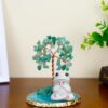 Miniature Meditation Frog Figurines Statue Desk Bedroom Decor, Funny Cute Frog Figure Collectibles Lovers Home Zen Decorations Gifts, Crystal Tree Green Decor for Shelf, Living Room