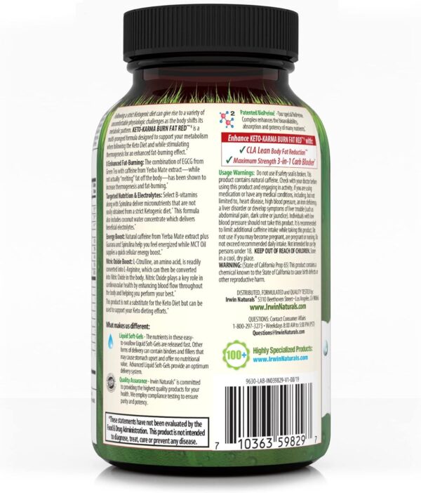 Irwin Naturals Keto-Karma Burn Fat Red 72 Sgels