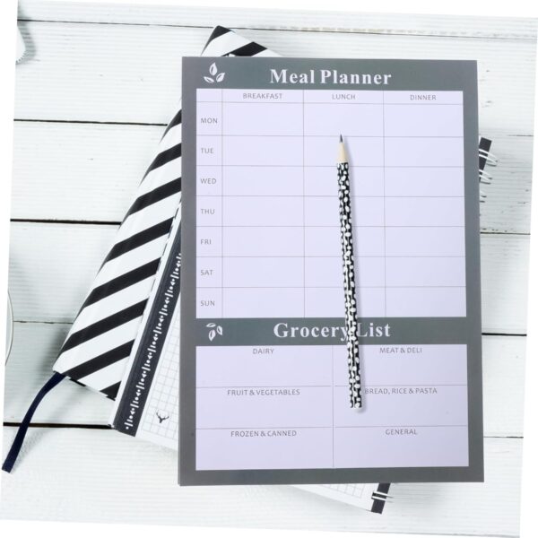 Weekly Meal Planner Notebook Tearable Household Diet Journal for Food Lists & Grocery Planning 1 Book of Calendar for Meal Prep & Healthy Eating